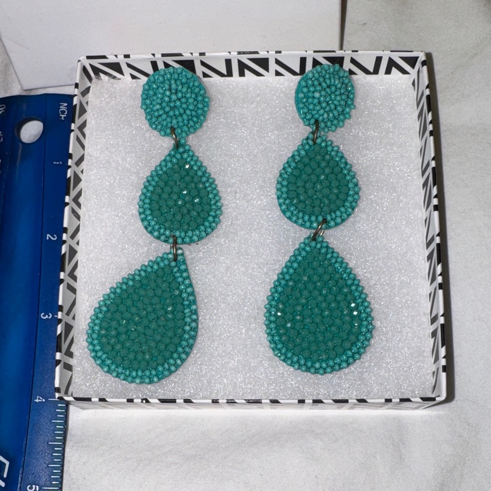 Elegant Teal Drop Earrings